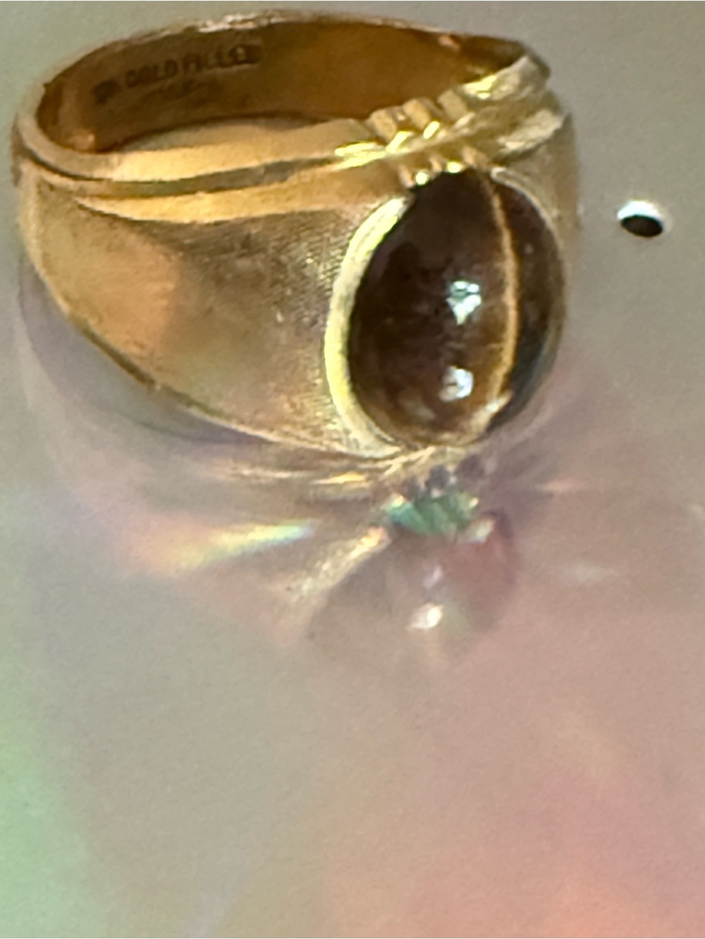 10K Gold Filled Tiger's Eye Ring Clarks & Coombs Vintage